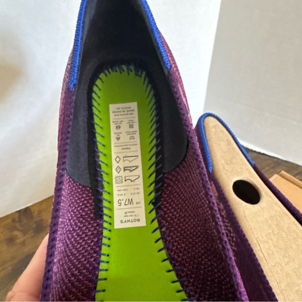 Rothy’s Women’s The Point II Flat Size 7.5 Purple Plaid MSRP $149 NEW Rare - Picture 6 of 7